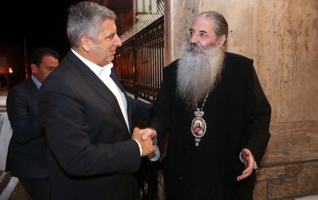 Συνάντηση υποψήφιου Περιφερειάρχη Αττικής Γ. Πατούλη με τον Μητροπολίτη Πειραιώς  Σεραφείμ