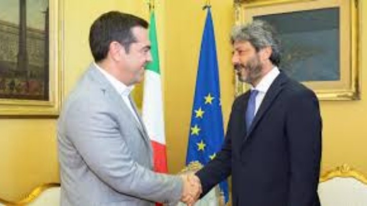 Συνάντηση του Α. Τσίπρα με τον πρόεδρο του ιταλικού Κοινοβουλίου Roberto Fico