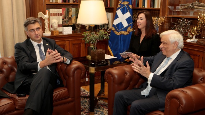 Συνάντηση του ΠτΔ Πρ. Παυλόπουλου με τον πρωθυπουργό της Κροατίας Α.Πλένκοβιτς