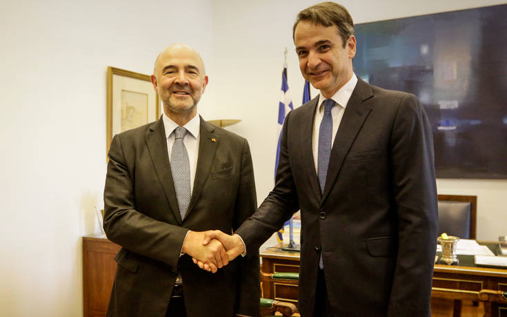 Συνάντηση Μητσοτάκη-Μοσκοβισί στο Μαξίμου