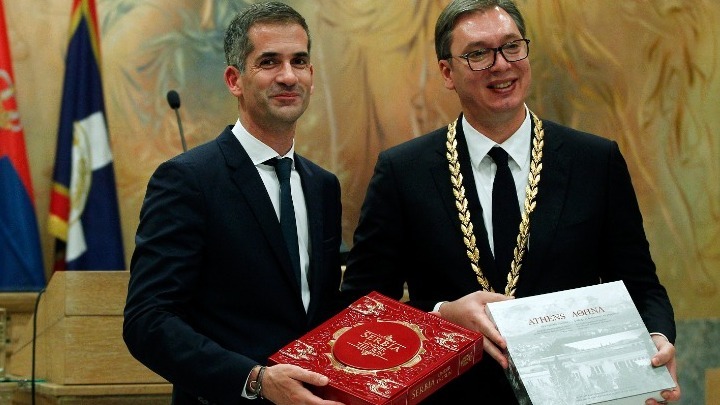 Συνάντηση του προέδρου της Σερβίας  Αλ.Βούτσιτς, με τον Κ. Μπακογιάννη