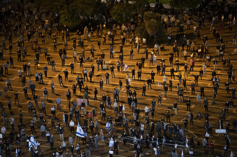 Ισραήλ: Διαδήλωση κατά Νετανιάχου με αποστάσεις και μέτρα προστασίας