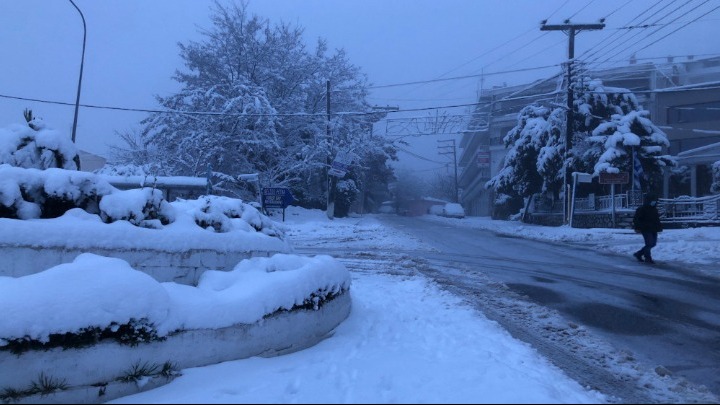 Στα λευκά «ντύθηκε» ο Χορτιάτης