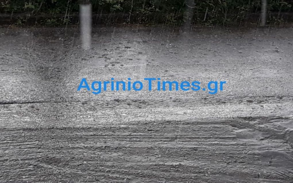 Αγρίνιο: Βροχές και χαλάζι (vd, pics)