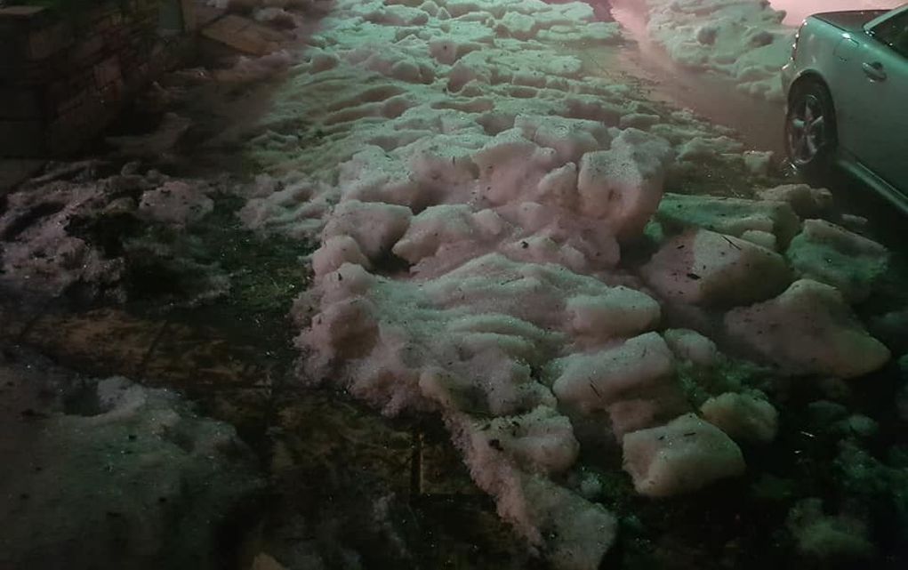 Το χαλάζι έντυσε τη Δράμα στα λευκά! (vd, pics)