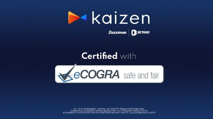 Με διεθνή πιστοποίηση eCOGRA Safe and Fair Seal η Kaizen Gaming