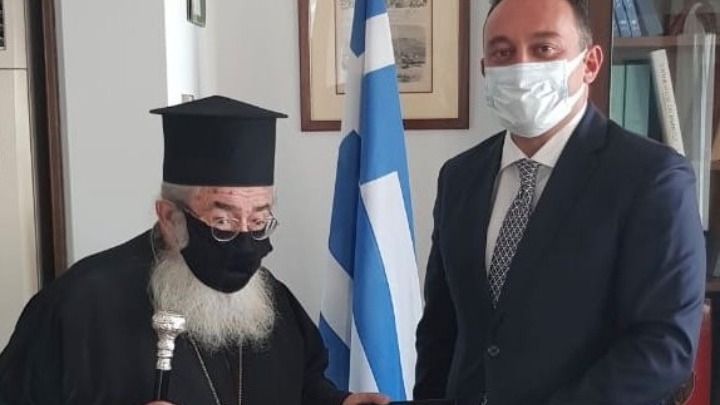 Συνάντηση υφυπουργού Εξωτερικών Κ. Βλάση με τον Αρχιεπίσκοπο Σινά, Φαράν και Ραϊθώ