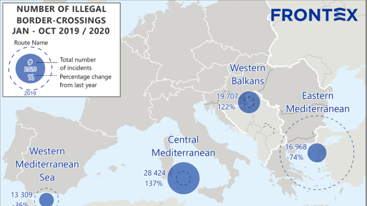 Frontex: Σημαντική μείωση των μεταναστευτικών ροών στην Ελλάδα και την Ανατολική Μεσόγειο το 2020