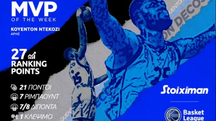 ΜVP της 6ης αγωνιστικής ο Kουέντον ΝτιΚόζι
