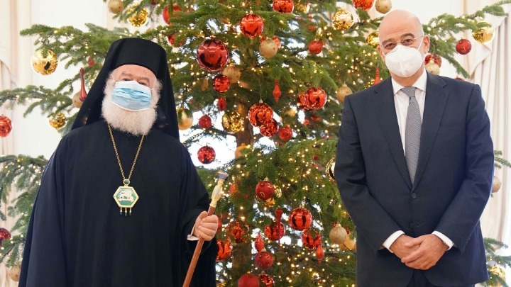 Συνάντηση Ν. Δένδια με τον Πατριάρχη Αλεξανδρείας Θεόδωρο Β’