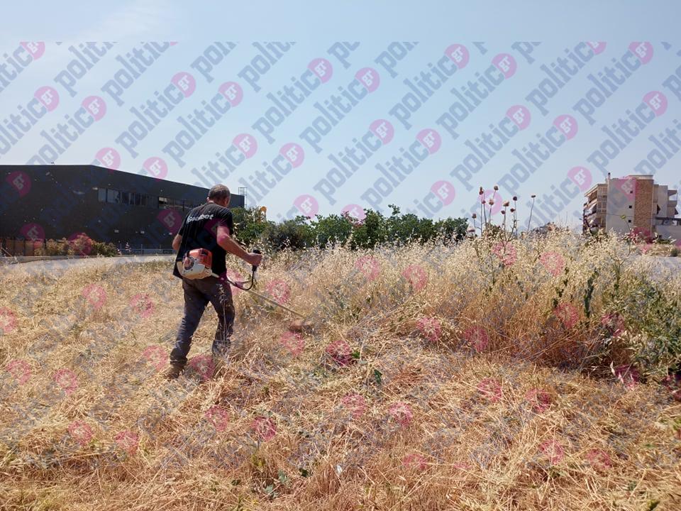 Αποκλειστικό – Εύοσμος: Ξερόχορτα «μέχρι και ενάμιση μέτρο» – Ελλείψει ενεργειών του δήμου, τα κουρεύουν ιδιώτες