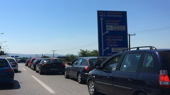 Μποτιλιάρισμα και καθυστερήσεις στην Ε.Ο Θεσσαλονίκης-Μουδανιών – Δείτε τον χάρτη