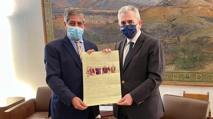Συνάντηση Μ. Χαρακόπουλου με τον πρέσβη της Παλαιστίνης