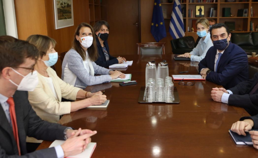 Συνάντηση του ΥΠΕΝ, Κ. Σκρέκα, με την Αναπληρώτρια Πρωθυπουργό και Υπουργό Εξωτερικών του Βελγίου, Sophie Wilmès