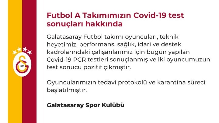 Με δύο κρούσματα Covid-19 η Γαλατασαράι