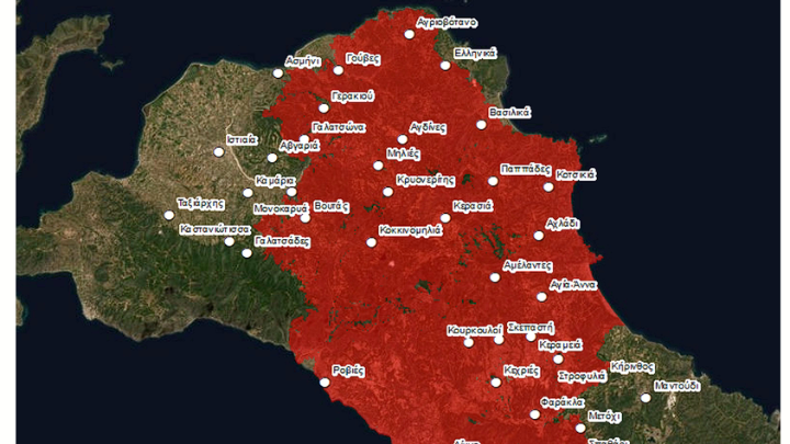 Εθνικό Αστεροσκοπείο Αθηνών: Πάνω από 450.000 στρέμματα στην Βόρεια Εύβοια