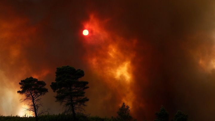 Κλειστή η Εθνική Οδός στο ύψος Οινοφύτων λόγω της πυρκαγιάς