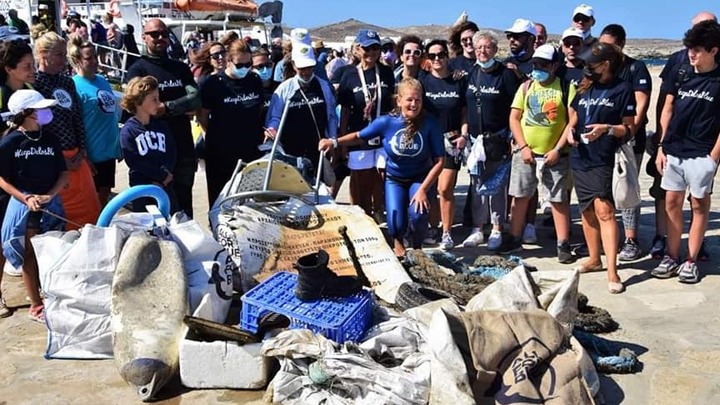 All For Blue: Πάνω από ένας τόνος απορρίμματα αφαιρέθηκε από τον βυθό της Δήλου