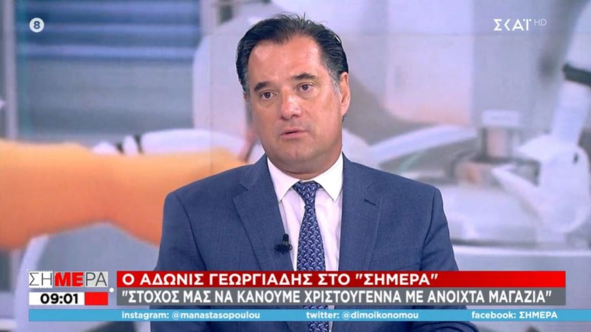 Γεωργιάδης: «Δεν υπάρχει περίπτωση να κλείσει η αγορά τα Χριστούγεννα» (vid)