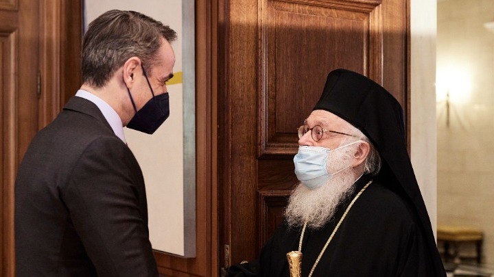 Με τον αρχιεπίσκοπο Αλβανίας, Αναστάσιο, συναντήθηκε ο Κυρ. Μητσοτάκης