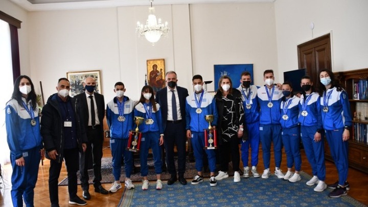 Συνάντηση του Στ. Καλαφάτη με τα μέλη της Εθνικής Ομάδας Tae Kwon Do
