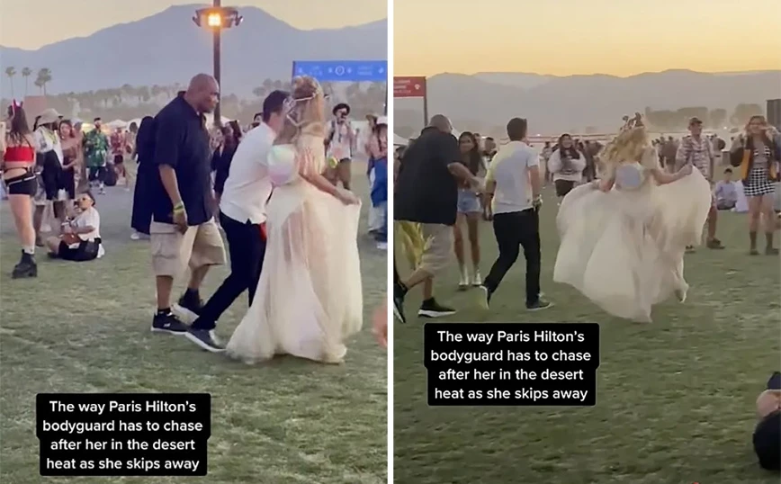 Paris Hilton: Ξεφάντωσε στο Coachella και ο λαχανιασμένος της bodyguard γίνεται viral