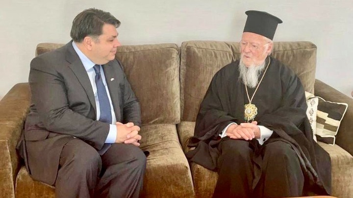 Με τον Οικουμενικό Πατριάρχη και τον μητροπολίτη Θεσσαλονίκης συναντήθηκε ο νέος πρέσβης των ΗΠΑ