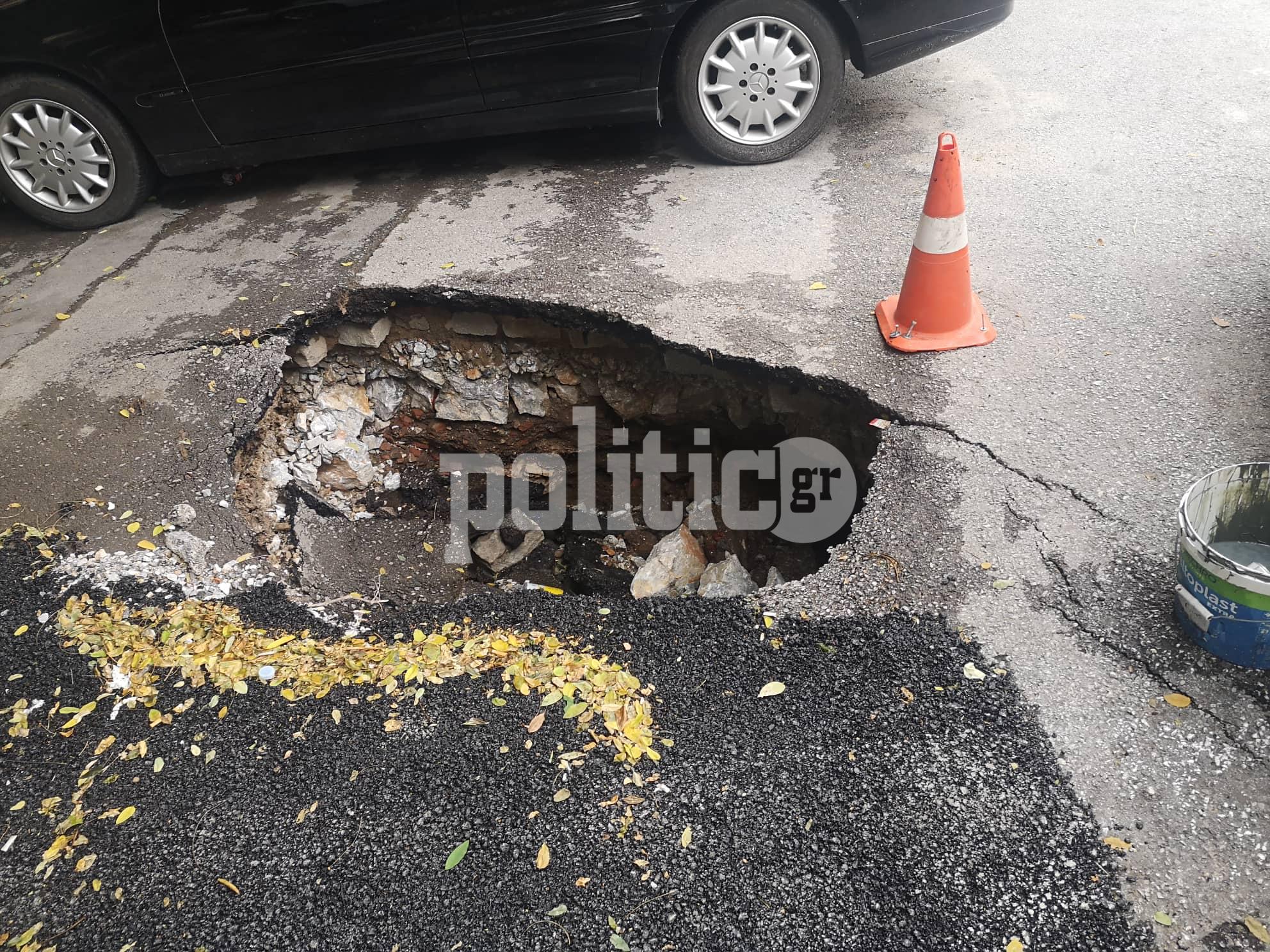 Θεσσαλονίκη: Ζημίες στο οδικό δίκτυο από την έντονη βροχόπτωση (pics)