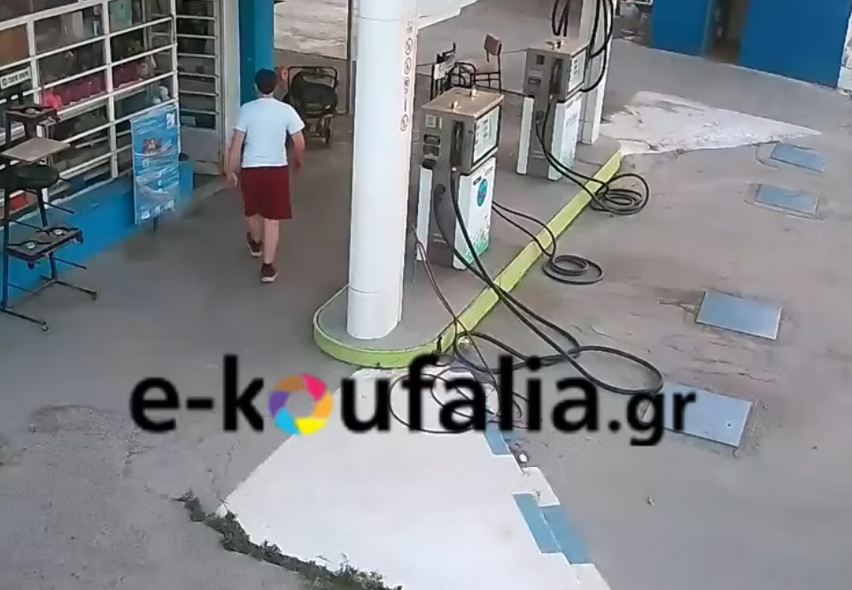 Θεσσαλονίκη: Ληστής εισβάλει σε βενζινάδικο και επιτίθεται σε υπάλληλο – Δείτε το βίντεο