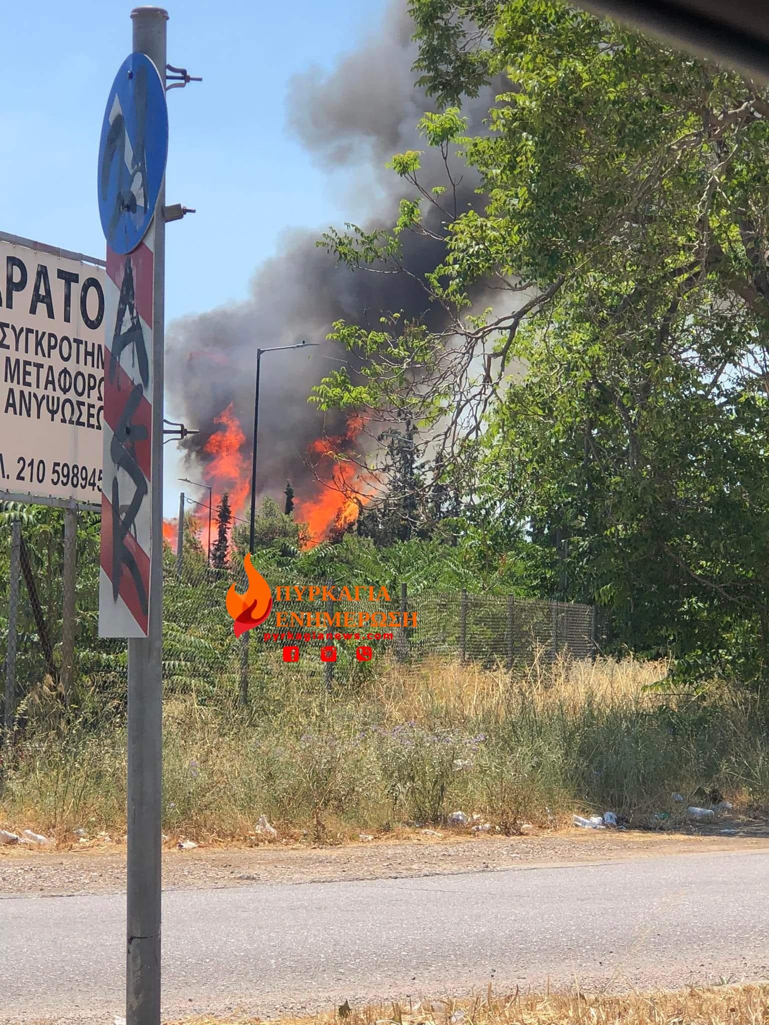 Φωτιά στην Ελευσίνα