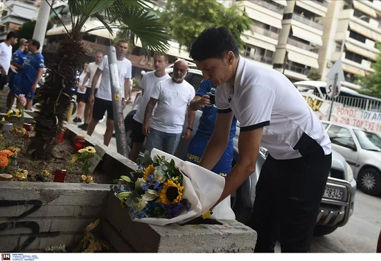 Η αποστολή της Μακάμπι Τελ Αβίβ στο σημείο της δολοφονίας του 19χρονου Άλκη