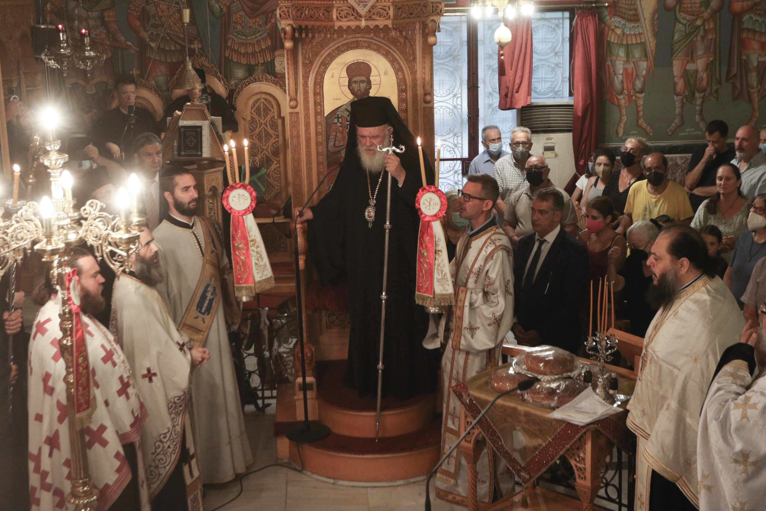 Ο Αρχιεπίσκοπος Ιερώνυμος στον Ιερό Ναό Κοιμήσεως Θεοτόκου Ταύρου