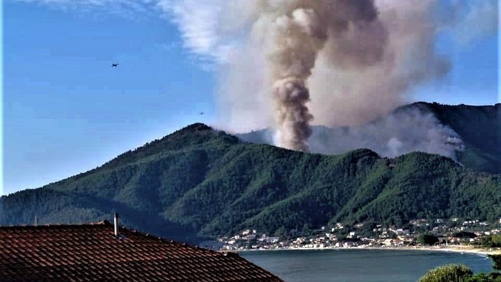 Φωτιά στην Θάσο: Μηχανήματα του Στρατού στη μάχη κατάσβεσης της πυρκαγιάς