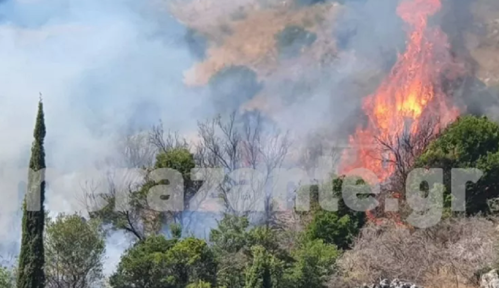 Φωτιά στη Ζάκυνθο: Καλύτερη εικόνα στο μέτωπο (vid)