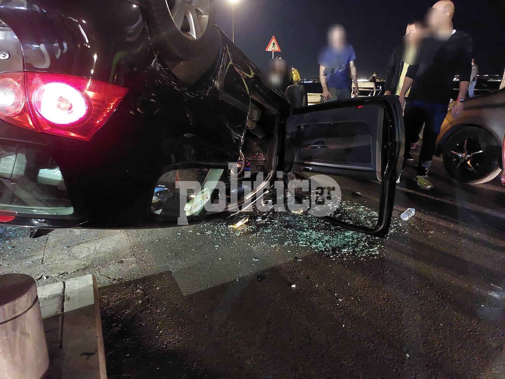 Θεσσαλονίκη τώρα: Σοκαριστικό τροχαίο στην Λεωφόρο Νίκης – Αναποδογύρισε ΙΧ (pics)