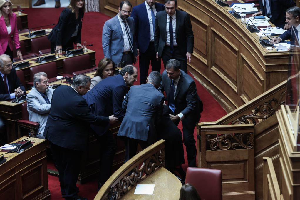 Ατύχημα για τη Σοφία Βούλτεψη μέσα στη βουλή (vid & pics)