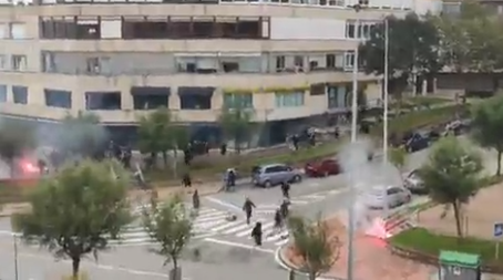 Ισπανία: Ξύλο και καρεκλοπόλεμος μεταξύ οπαδών της Ρασίνγκ και της Μάλαγας – Δείτε βίντεο
