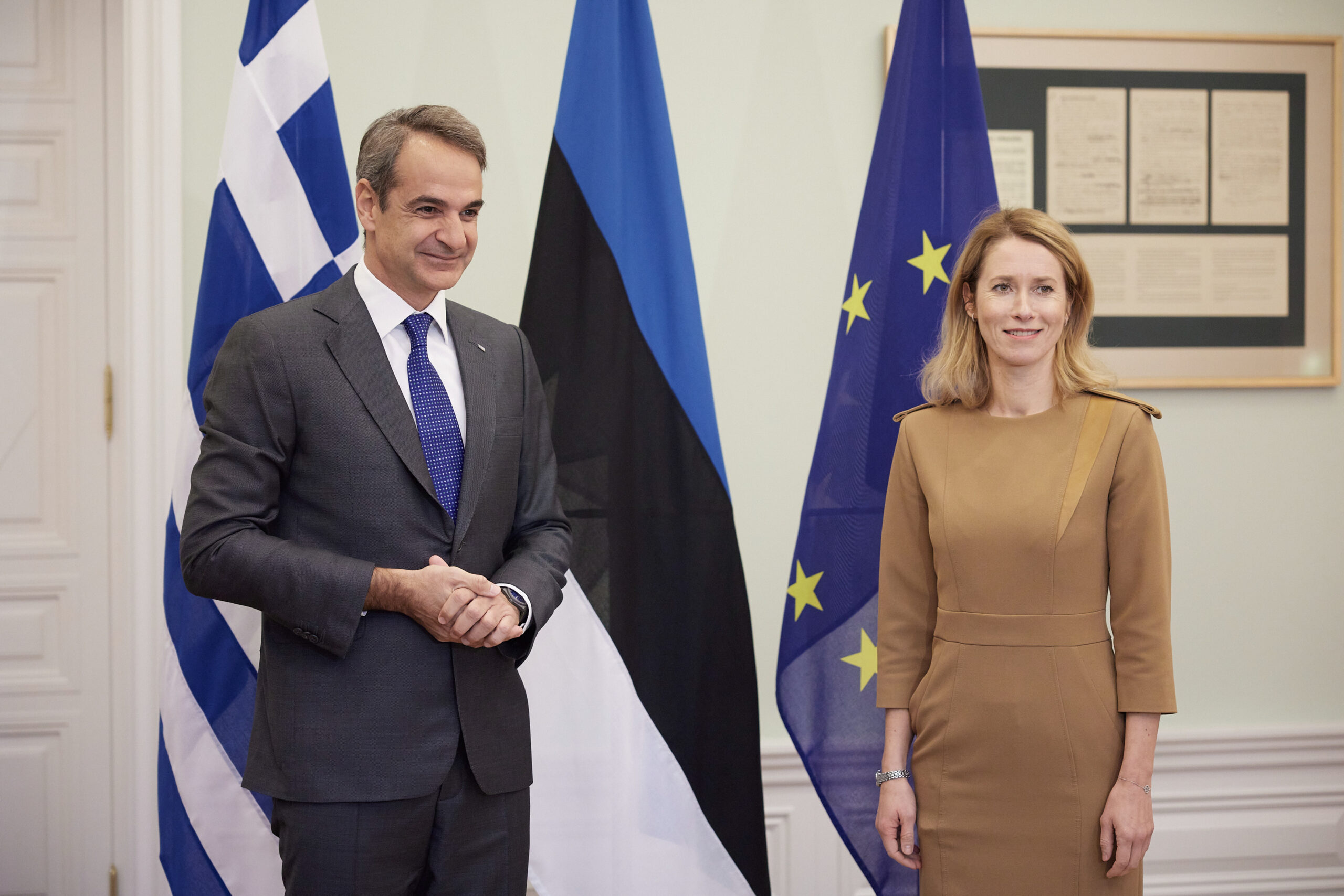 Live οι δηλώσεις Μητσοτάκη με την πρωθυπουργό της Εσθονίας