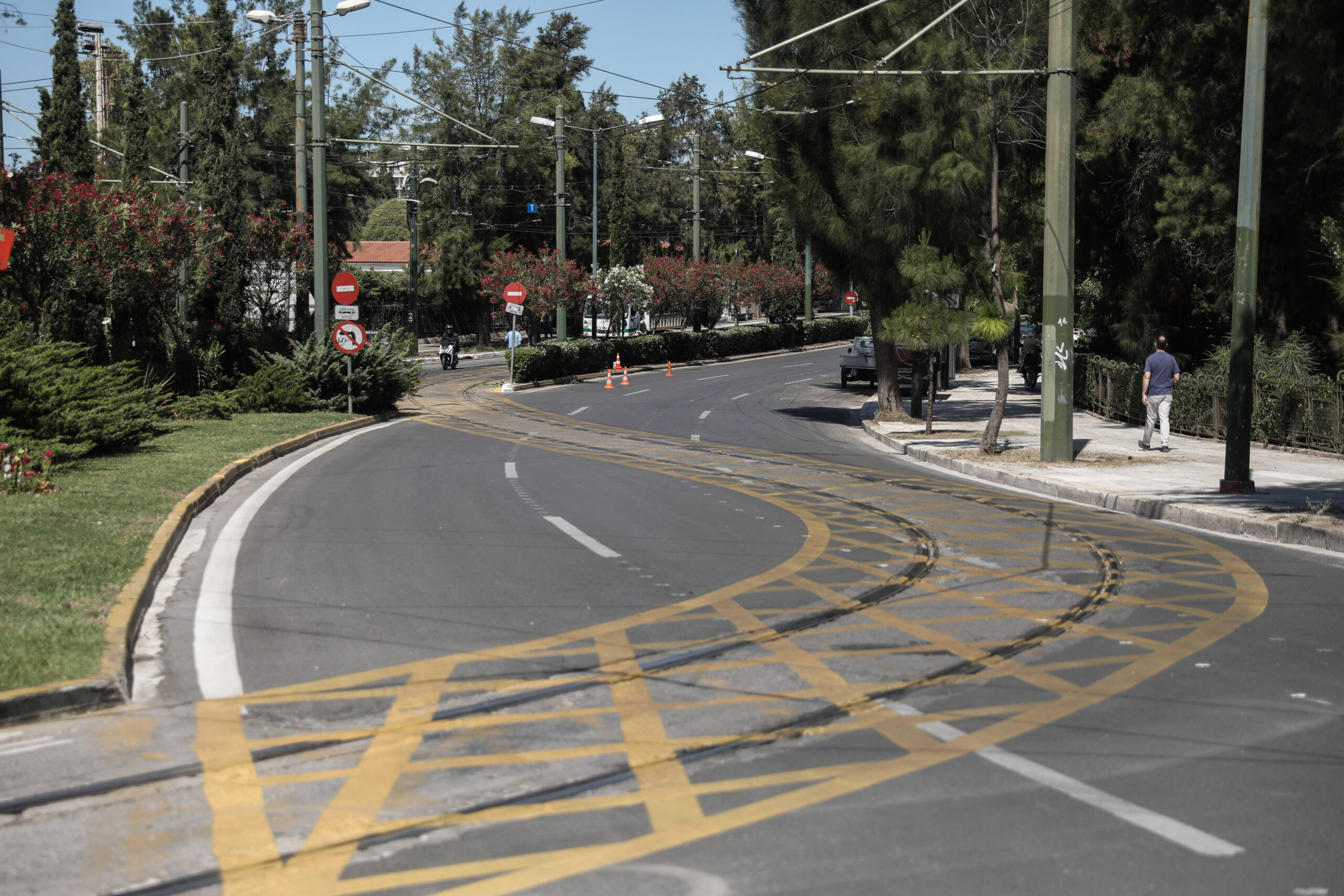 ΠΚΜ: Εργασίες διαγράμμισης στην Επαρχιακή Οδό Ν. Μουδανιών- Ν. Ποτίδαιας- Κασσανδρείας