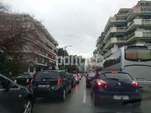 Η κακοκαιρία έφερε μποτιλιάρισμα στην Θεσσαλονίκη
