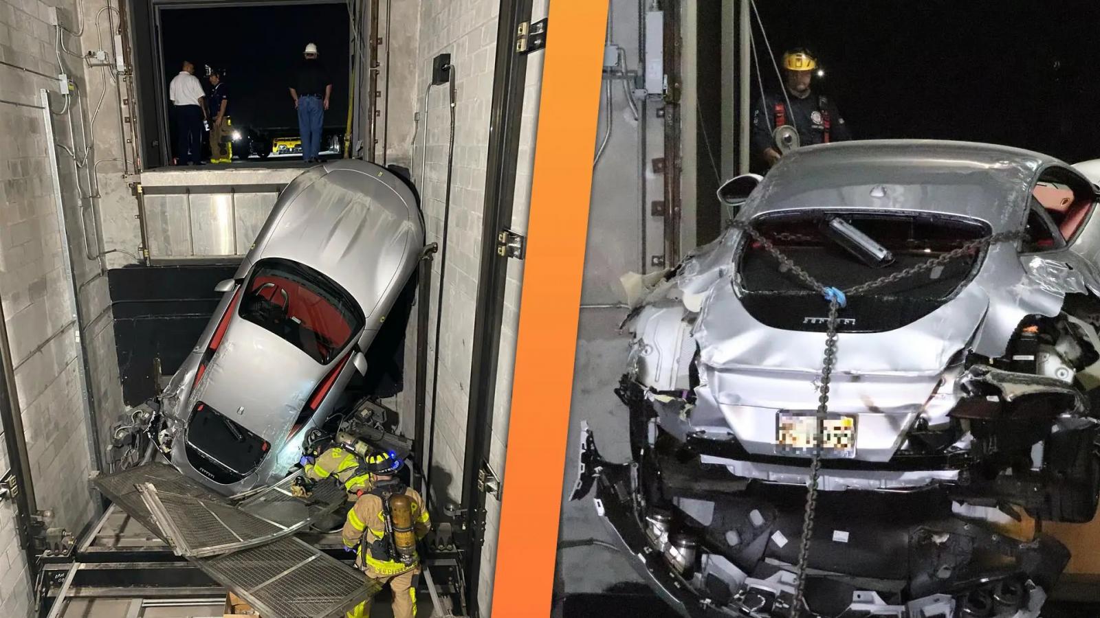 Πανάκριβη Ferrari διαλύεται σε ασανσέρ