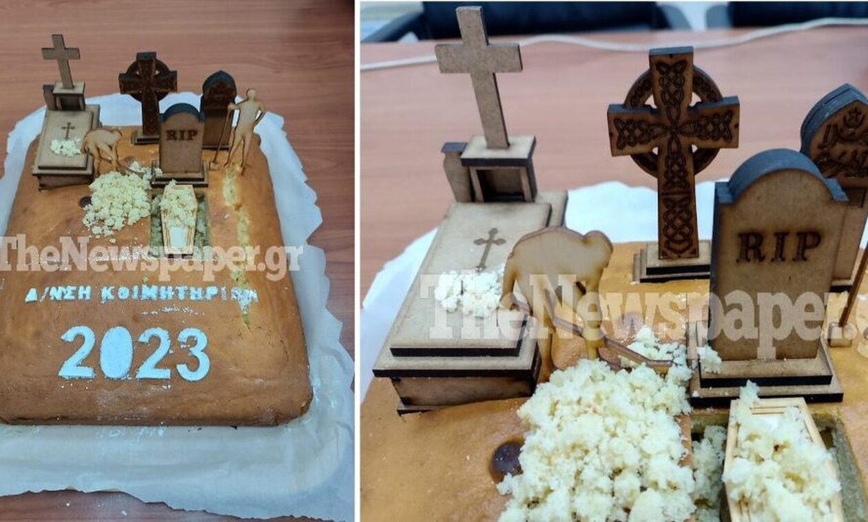Νεκροταφείο Βόλου: Η μακάβρια βασιλόπιτα που… διχάζει το διαδίκτυο (ΦΩΤΟ)