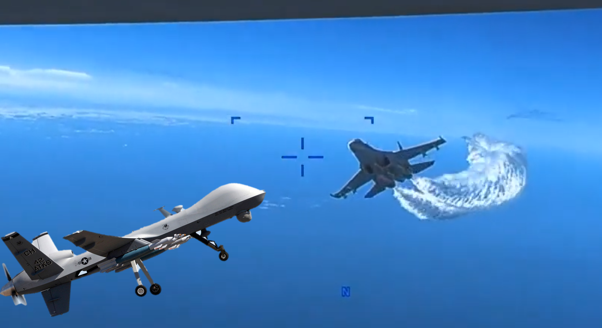 Συγκλονιστικό βίντεο: Το ρωσικό μαχητικό Su-27 επιτίθεται και χτυπάει το αμερικανικό drone