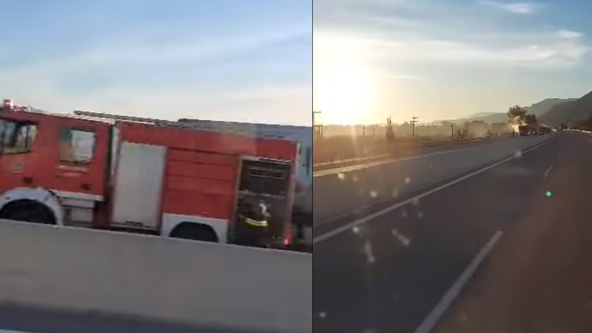 Πατρών Κορίνθου: Στις φλόγες φορτηγό που μετέφερε προϊόντα