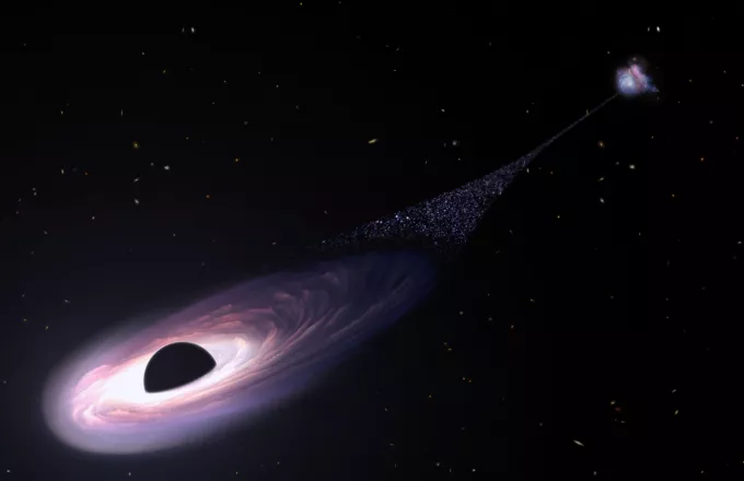Υπερμεγέθη μαύρη τρύπα – «δραπέτη» εντόπισαν ερευνητές με το τηλεσκόπιο Hubble