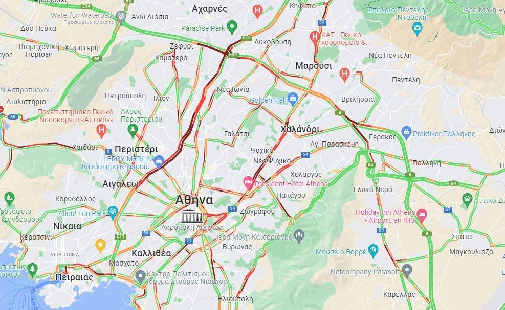 Αττική: «Χάος» στους δρόμους της πρωτεύουσας – Δείτε που έχει κίνηση