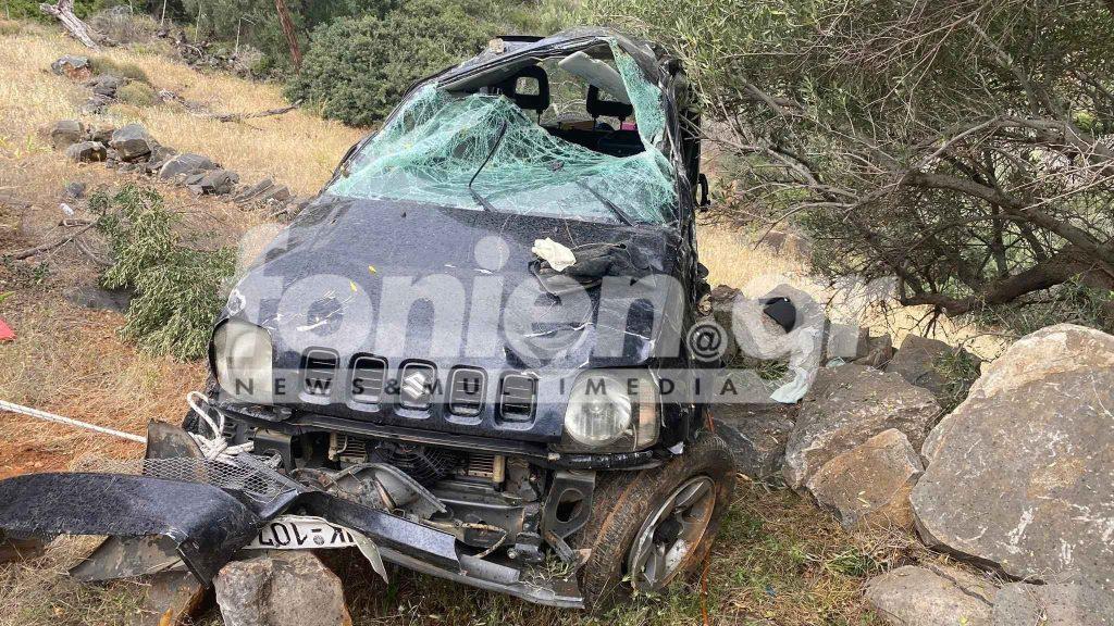 Ελούντα: Aσφαλής η γυναίκα οδηγός του οχήματος που έπεσε στον γκρεμό – Tο όχημα την είχε πλακώσει