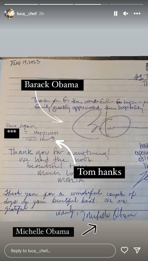 Τι έγραψαν η Μισέλ και ο Μπαράκ Ομπάμα στον σεφ που τους μαγείρεψε στην Αντίπαρο