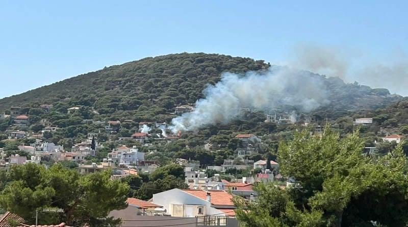 Φωτιά στην Αρτέμιδα ανάμεσα σε κατοικίες