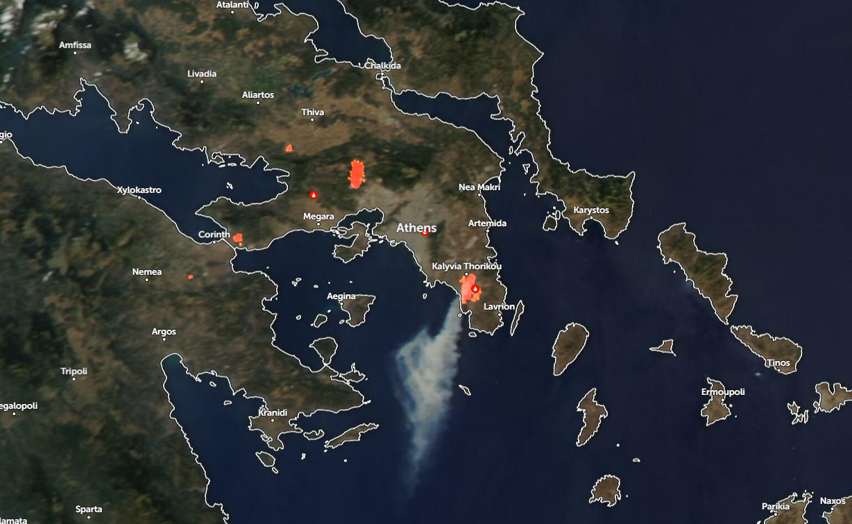 LIVE Χάρτης με τις φωτιές σε όλα τα μέτωπα
